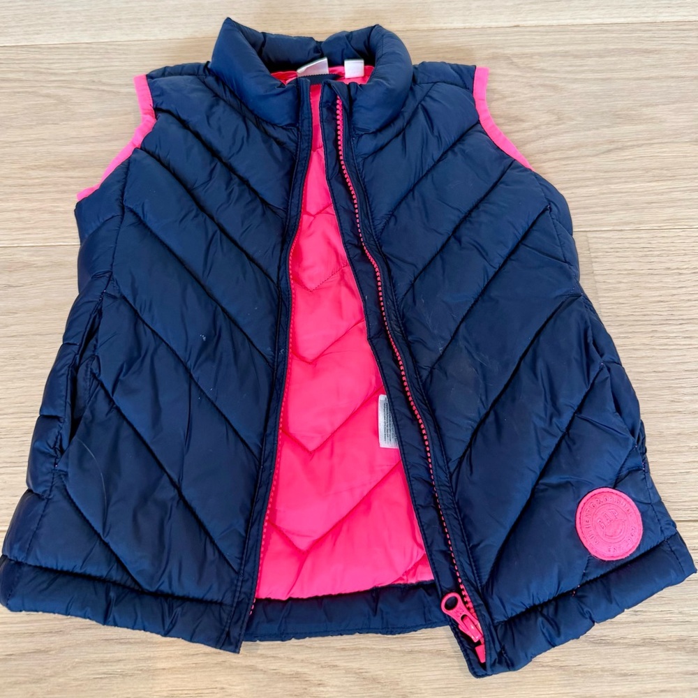Navy and Pink Puffer Vest